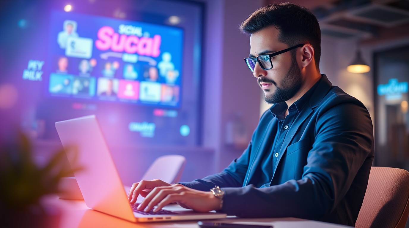 Business owner creating a consistent social media posting schedule